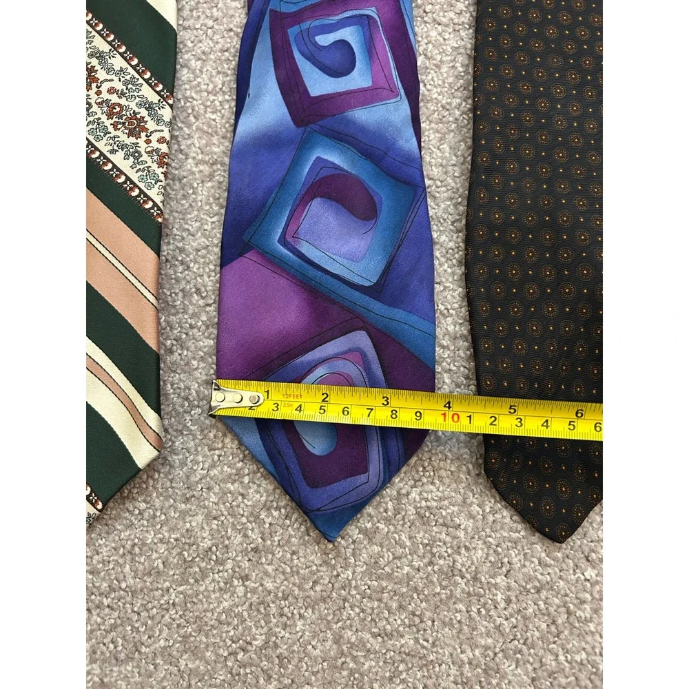 90s Formal Neckties Mens OS Multicolor Excellent Silk Abstract Striped Lot 4